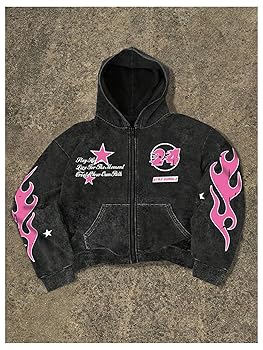 Amazon.com: Verdusa Men's Washed Graphic Hoodies Grunge
